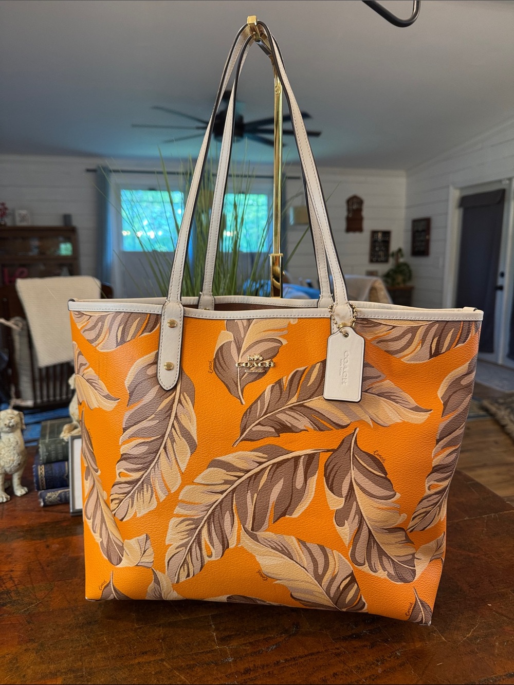 Coach Reversible City Tote with Banana Leaves Print
